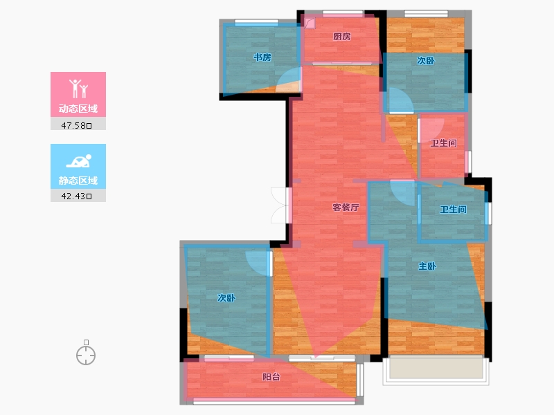 浙江省-台州市-江鸿尚品-103.04-户型库-动静分区