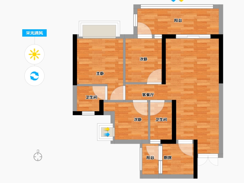 四川省-达州市-华西·央境-65.26-户型库-采光通风