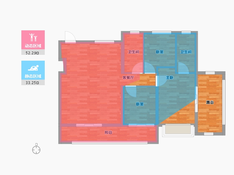 江苏省-南京市-扬子保利·江韵瑧悦-82.46-户型库-动静分区