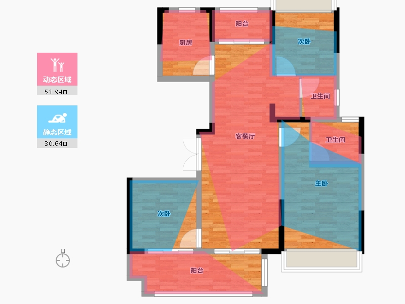 安徽省-宿州市-珺悦府-92.80-户型库-动静分区