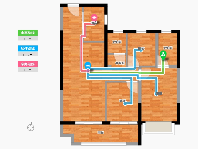 陕西省-渭南市-秦正·锦绣东方-76.39-户型库-动静线