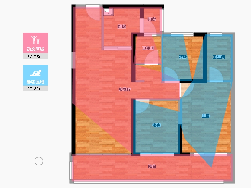 云南省-昆明市-旭辉广场-94.64-户型库-动静分区