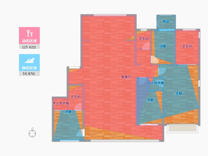 浙江省-宁波市-绿城·馥香园-190.99-户型库-动静分区