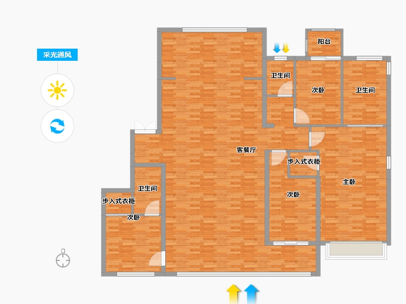 浙江省-宁波市-绿城·馥香园-190.99-户型库-采光通风