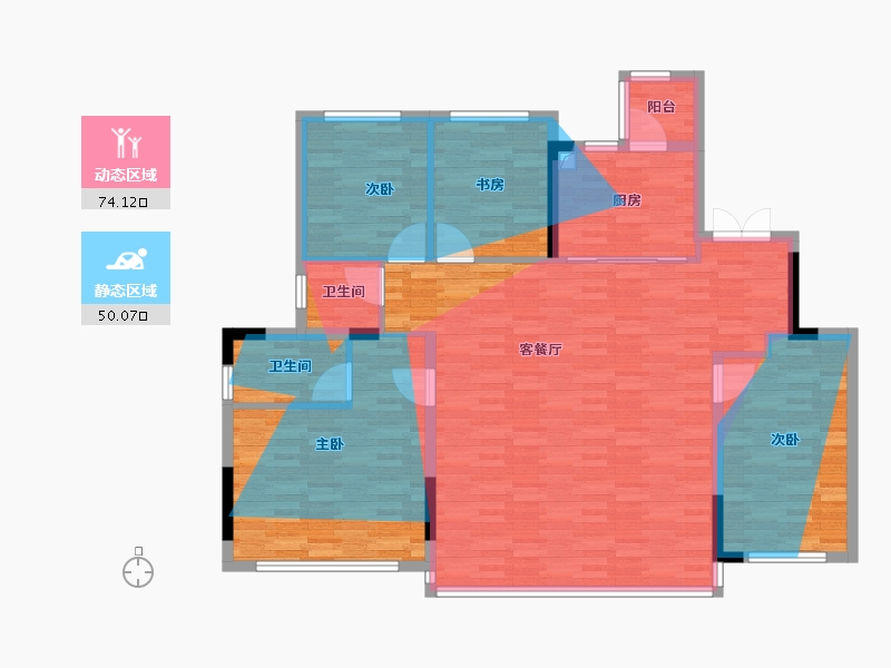 四川省-成都市-香投大悦城公园里-127.40-户型库-动静分区