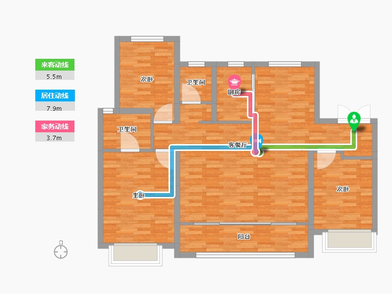 山东省-淄博市-鑫启程学府-97.08-户型库-动静线