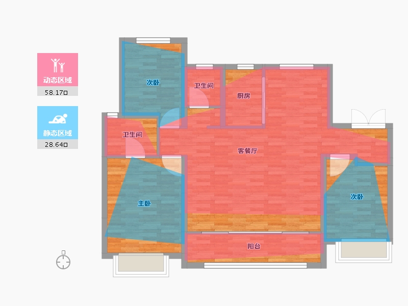 山东省-淄博市-鑫启程学府-97.08-户型库-动静分区