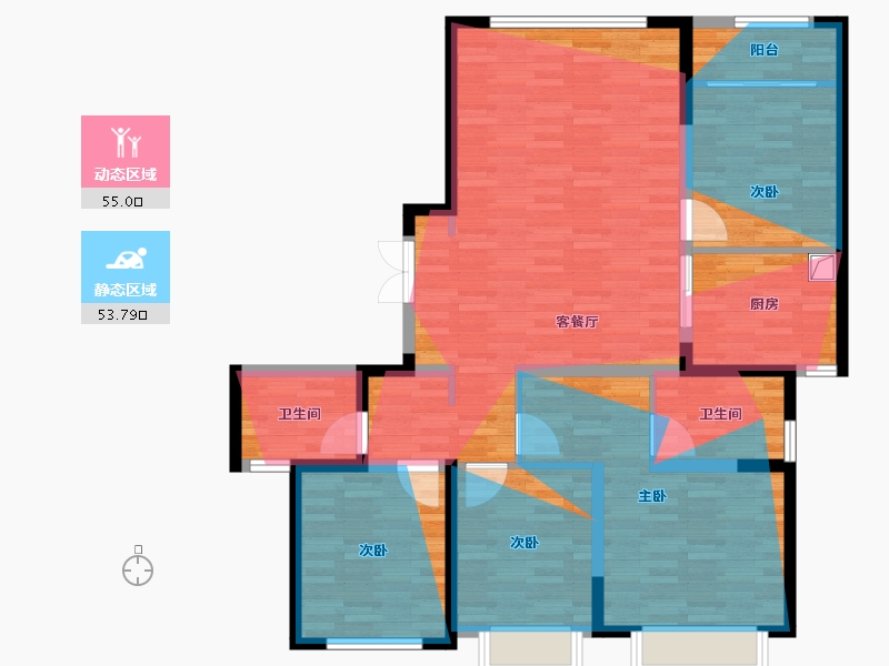 福建省-厦门市-海沧中心TOD璞瑞璞盛-113.98-户型库-动静分区