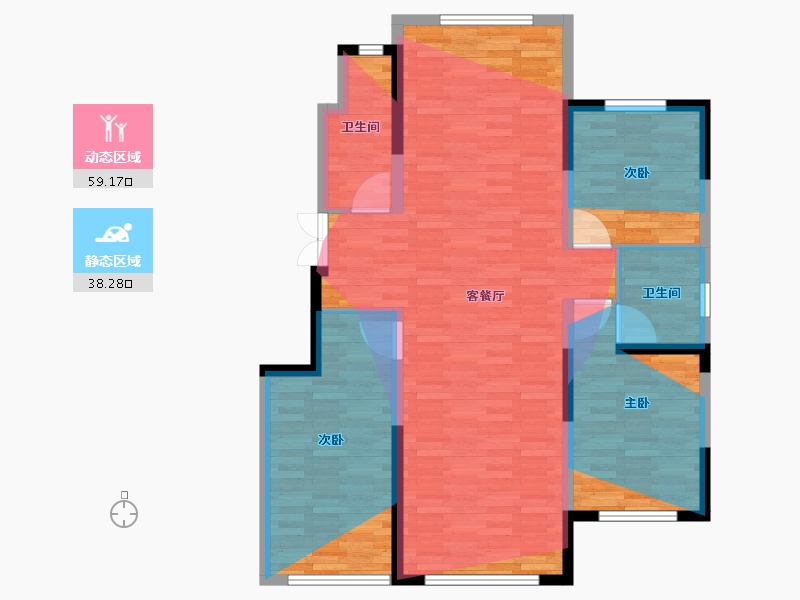 辽宁省-鞍山市-万象瑞府-100.57-户型库-动静分区