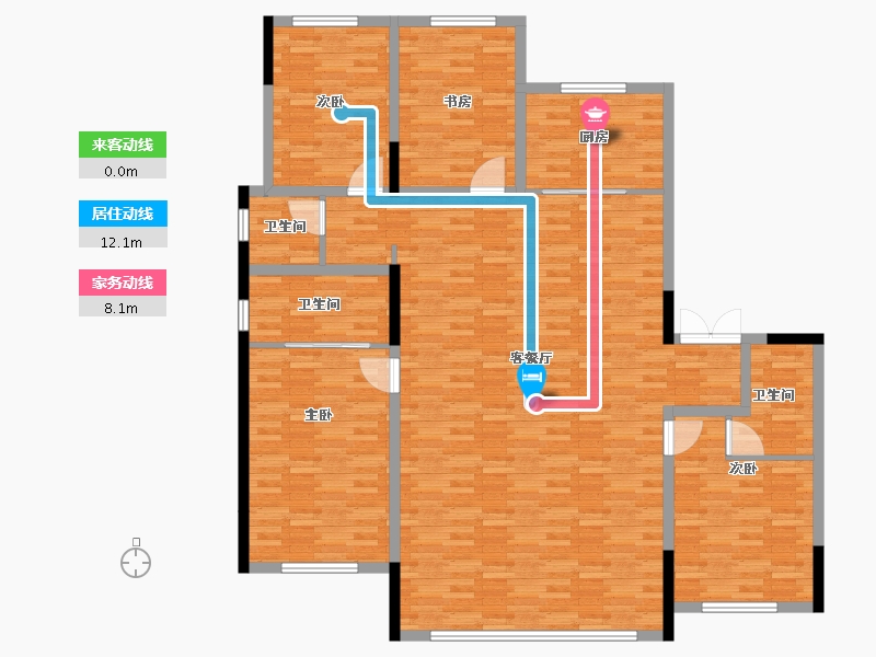 黑龙江省-哈尔滨市-汀澜湾-163.06-户型库-动静线