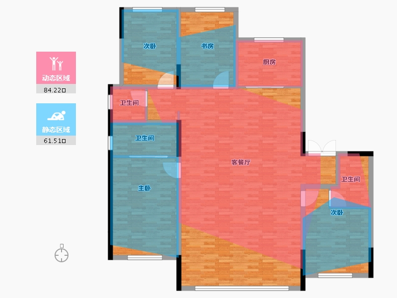 黑龙江省-哈尔滨市-汀澜湾-163.06-户型库-动静分区