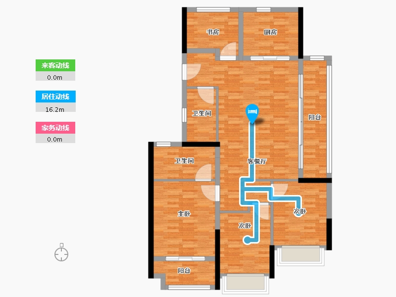 浙江省-绍兴市-御江府-105.64-户型库-动静线