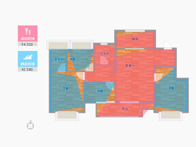 江苏省-徐州市-保利学府-101.96-户型库-动静分区