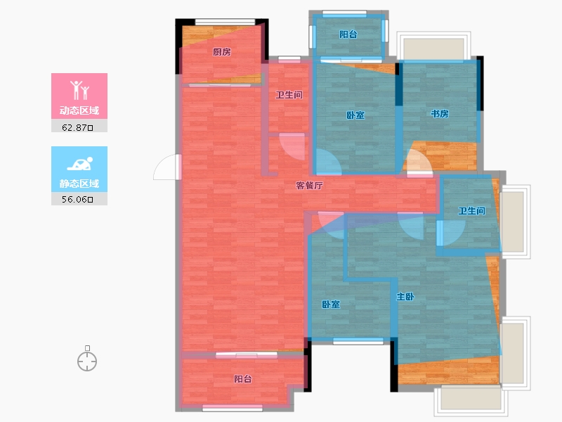 广西壮族自治区-桂林市-漓江郡府-122.51-户型库-动静分区