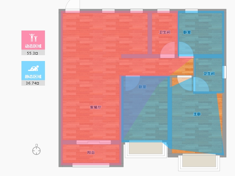 河北省-衡水市-恒丰理想城-92.80-户型库-动静分区