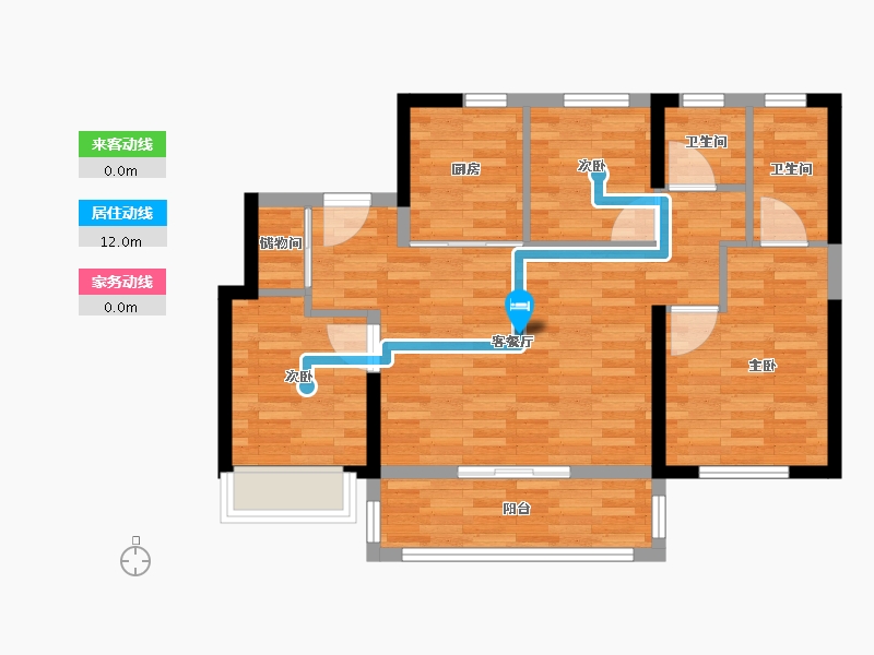 陕西省-西安市-能建长誉府-73.45-户型库-动静线