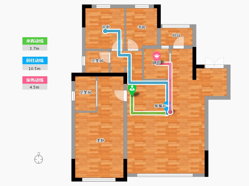 贵州省-贵阳市-万科都会印象-101.60-户型库-动静线