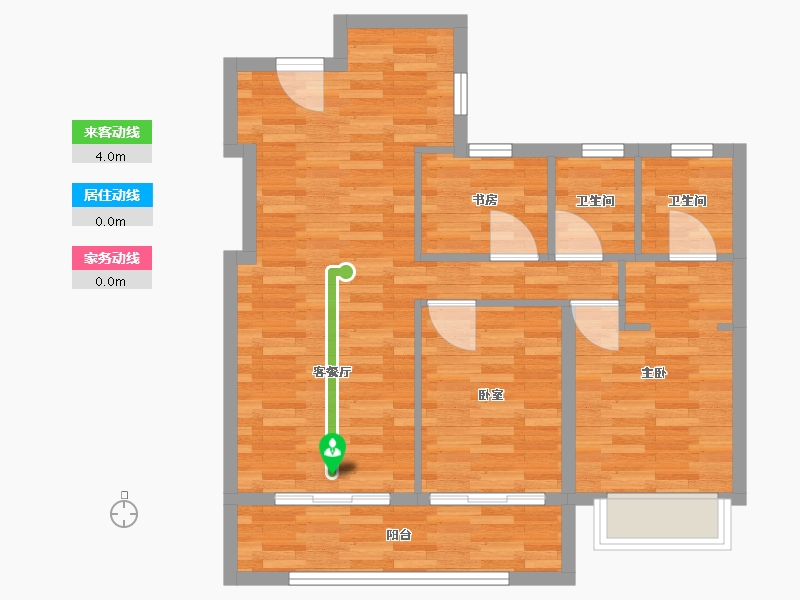 浙江省-嘉兴市-鸿翔玖望金邸-81.00-户型库-动静线