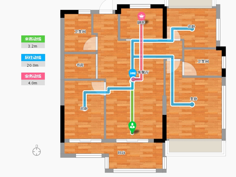 福建省-厦门市-建发鲤悦-84.00-户型库-动静线