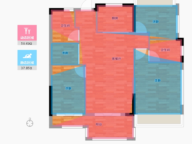 福建省-厦门市-建发鲤悦-84.00-户型库-动静分区