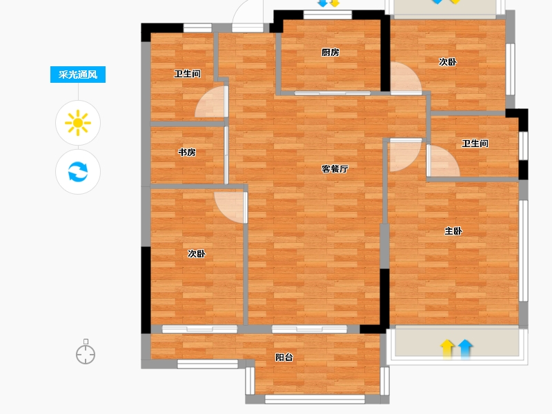 福建省-厦门市-建发鲤悦-84.00-户型库-采光通风