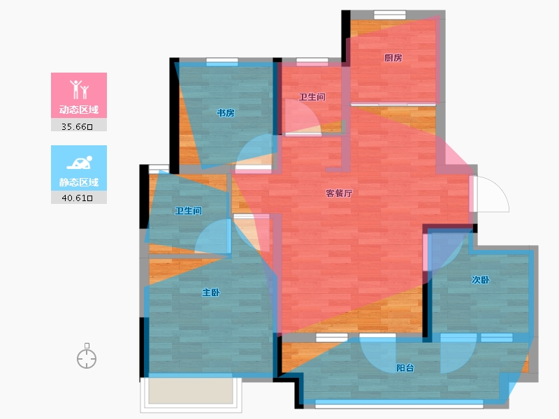 山东省-青岛市-鑫江合院四期-76.00-户型库-动静分区