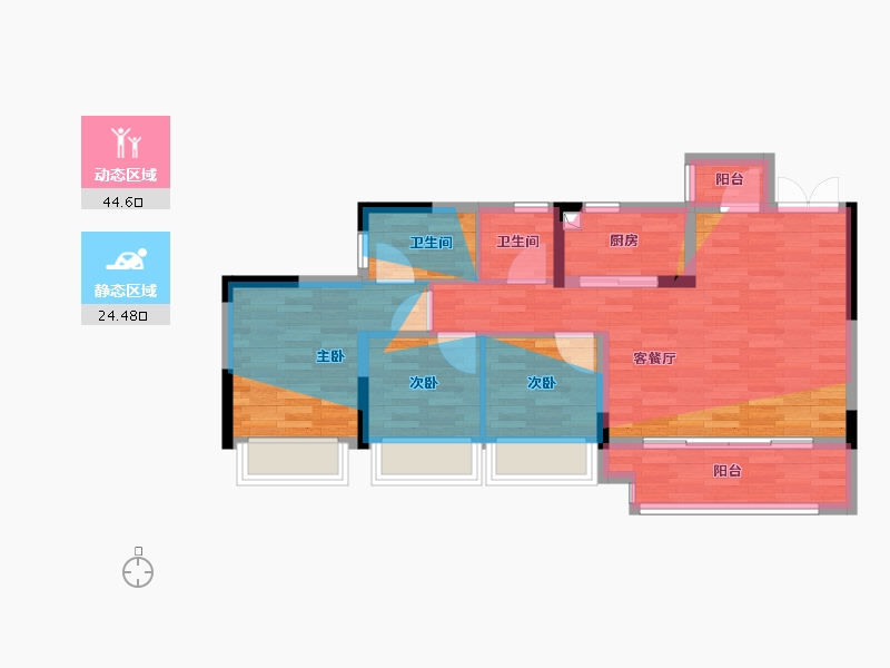 重庆-重庆市-中建滨江星城-一期-77.00-户型库-动静分区