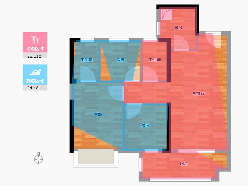 福建省-龙岩市-水晶臻院-71.20-户型库-动静分区