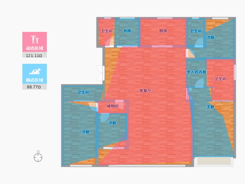 浙江省-宁波市-绿城·馥香园-212.34-户型库-动静分区