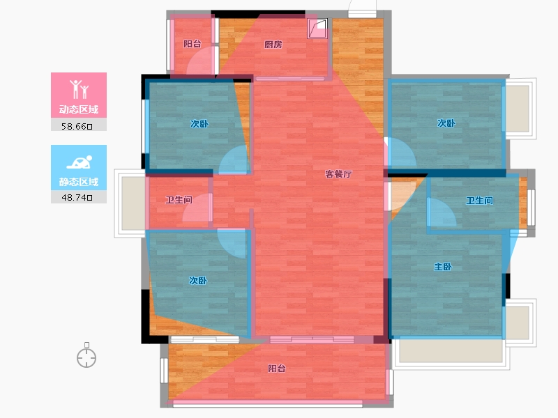 广西壮族自治区-贵港市-华泰荣御-143.00-户型库-动静分区