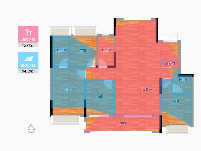 江苏省-常州市-华盛珑悦云玺-131.36-户型库-动静分区