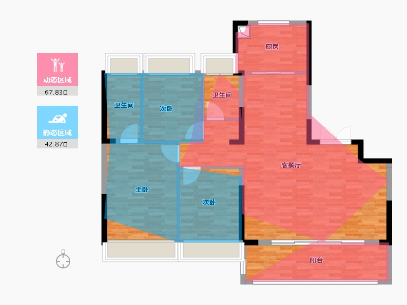 江苏省-苏州市-金地·峯范-116.00-户型库-动静分区