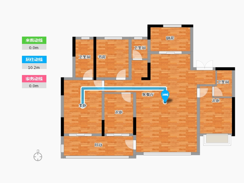 陕西省-西安市-白桦林隐-134.60-户型库-动静线