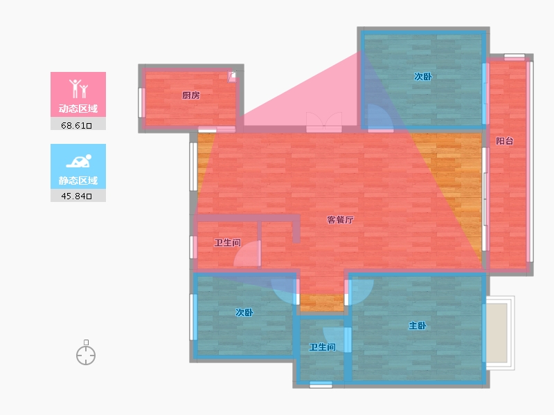 河北省-廊坊市-荣基云庭湾示范区-102.00-户型库-动静分区