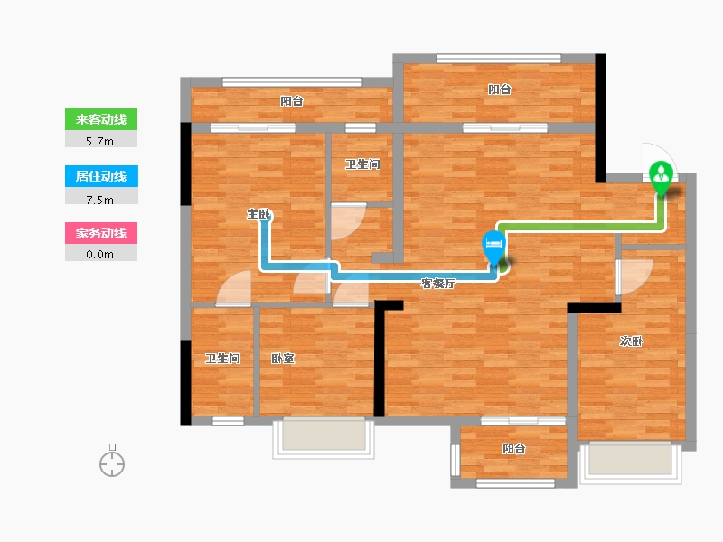 湖北省-天门市-承家北湖悦-101.12-户型库-动静线