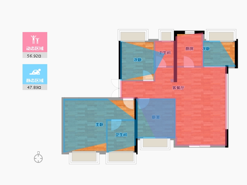 湖北省-黄冈市-久祥·城市之光-94.82-户型库-动静分区