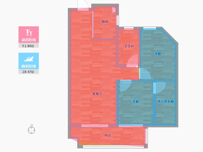 河南省-信阳市-昌建申悦台-72.89-户型库-动静分区