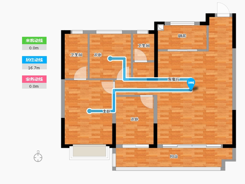 陕西省-榆林市-九建大锦·明珠城-106.98-户型库-动静线