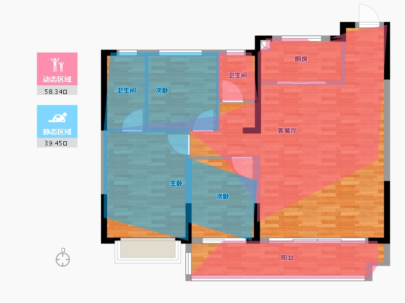 陕西省-榆林市-九建大锦·明珠城-106.98-户型库-动静分区