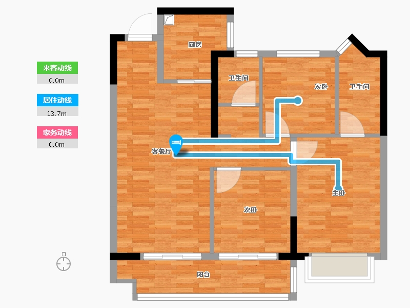 陕西省-榆林市-中宏·河山序-80.15-户型库-动静线