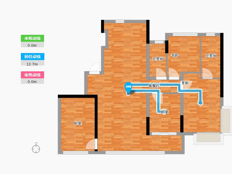 浙江省-宁波市-绿城·馥香园-111.79-户型库-动静线