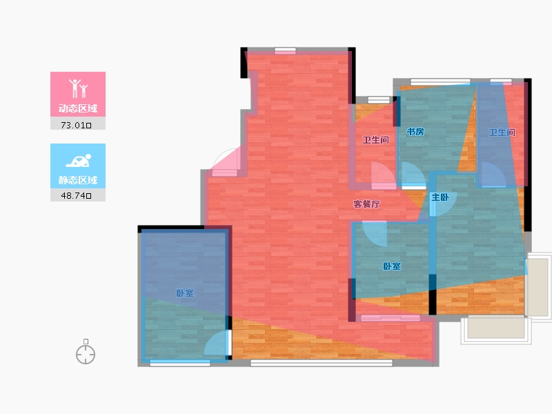 浙江省-宁波市-绿城·馥香园-111.79-户型库-动静分区