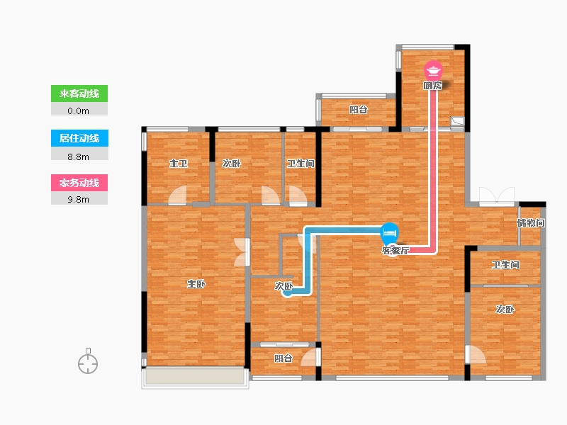 江苏省-苏州市-紫金·翡丽甲第-219.37-户型库-动静线