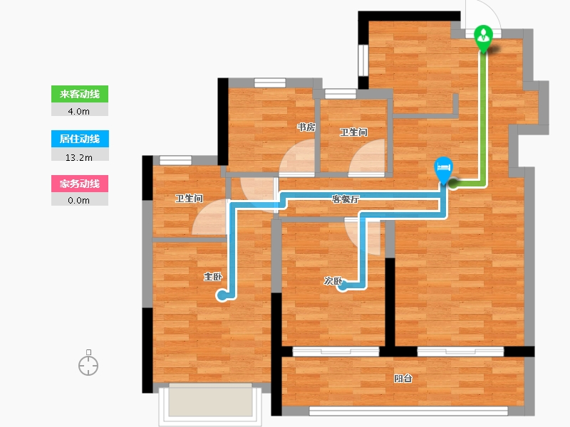 浙江省-杭州市-滨杭滨纷城-69.30-户型库-动静线