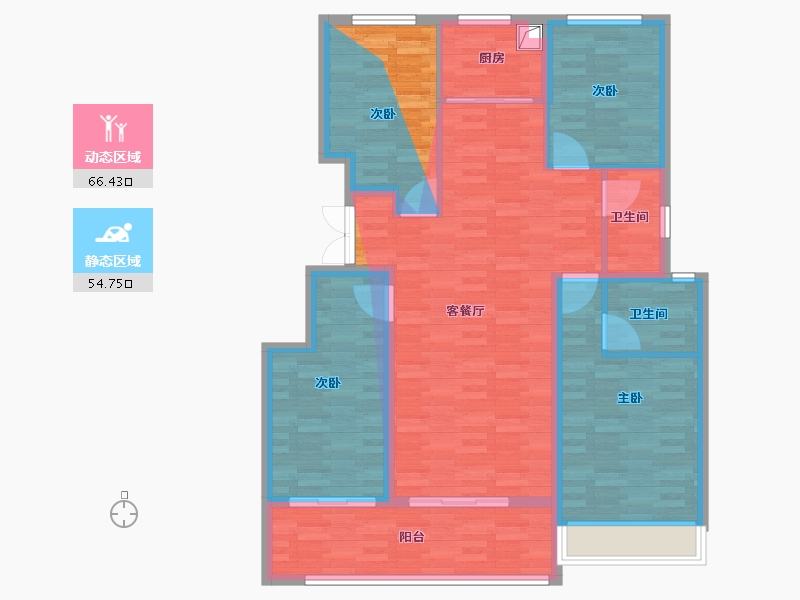 山东省-德州市-嘉泰·东方翰林府-112.26-户型库-动静分区