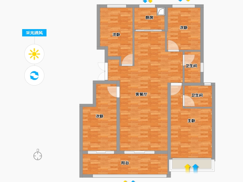 山东省-德州市-嘉泰·东方翰林府-112.26-户型库-采光通风