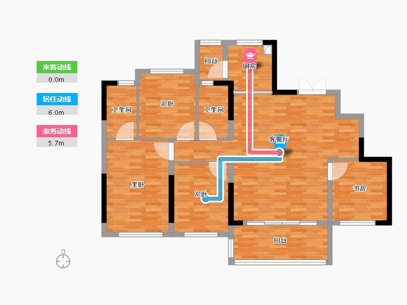 四川省-成都市-人居国贸林语上城-104.94-户型库-动静线