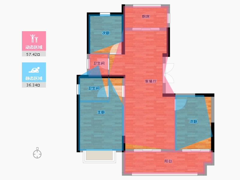 山西省-运城市-半岛公馆-89.36-户型库-动静分区