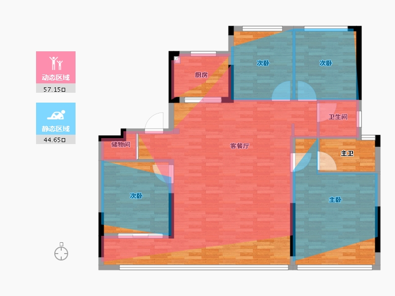 浙江省-湖州市-绿城·翠麓-114.72-户型库-动静分区