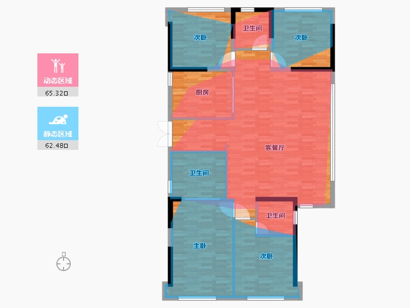 福建省-福州市-榕发麓里-128.80-户型库-动静分区